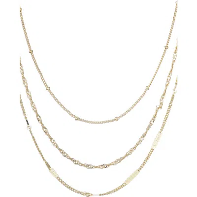 Adornia Set Of 3 Assorted Chain Necklaces In Gold
