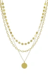 Adornia 14k Gold Plated 3-layer Toggle And Confetti Necklace In Gold