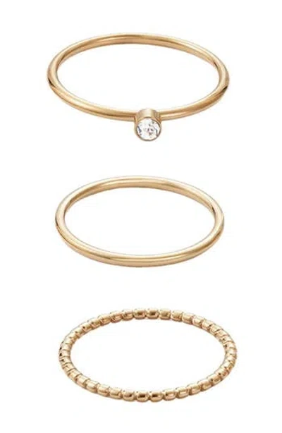 Adornia Set Of 3 Assorted Stackable Rings In Gold