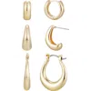 Adornia Set Of 3 Hoop Earrings