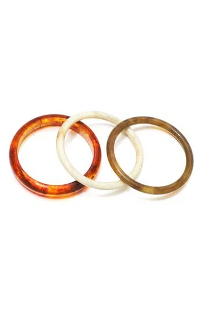 Adornia 3-piece Resin Bangle Bracelet Set In Multi