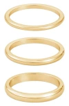 Adornia Tarnish Resistant 18k Gold Plated Stacking Band Set In Gold