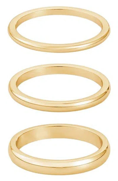 Adornia Tarnish Resistant 18k Gold Plated Stacking Band Set