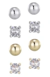 Adornia Set Of 4 Assorted Stud Earrings