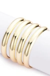 Adornia Set Of 4 Domed Bangle Bracelets In Gold