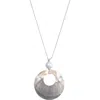Adornia Adjustable Leather And Shell Necklace In White