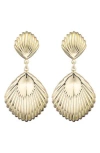 Adornia Gold Plated Deco Inspired Drop Earrings In Gold