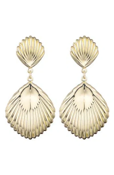 Adornia Gold Plated Deco Inspired Drop Earrings