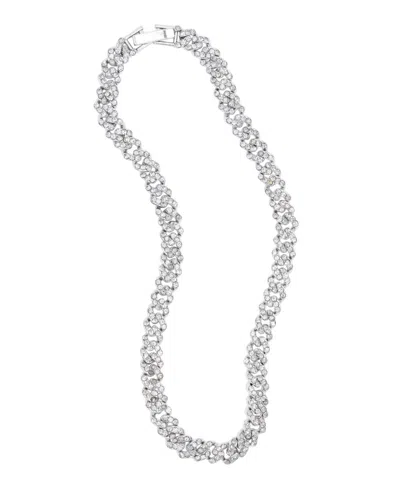 Adornia Silver 10" 8mm Crystal Curb Chain Anklet In Gold
