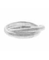 Adornia Sterling Silver Plated 2-layer Omega Chain Bacelet In Silver