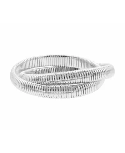 ADORNIA SILVER 2-LAYER OMEGA CHAIN BRACELET