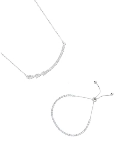 Adornia Silver 2-piece Curved Bar And Tennis Set