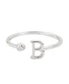 Adornia Silver Adjustable Cz Initial Ring In Silver