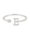Adornia Silver Adjustable Cz Initial Ring In Silver