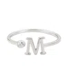 Adornia Silver Adjustable Cz Initial Ring In Metallic