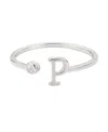Adornia Silver Adjustable Cz Initial Ring In Silver