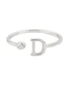 Adornia Silver Adjustable Cz Initial Ring In Silver