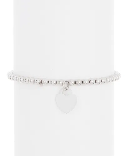 Adornia Silver Ball Bead Bracelet In Burgundy