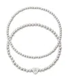 Adornia Silver Ball Bead Initial Bracelet Set In Silver
