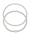 Adornia Silver Ball Bead Initial Bracelet Set In Multi