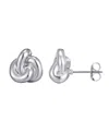 Adornia Silver Plated Chubby Knot Stud Earrings In Metallic