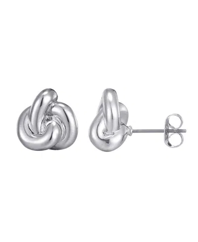ADORNIA SILVER CHUBBY KNOT STUD EARRINGS
