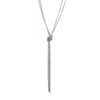 Adornia Silver Crystal 32" Tennis Knotted Lariat In Metallic