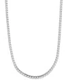 Adornia Silver Crystal 3mm Tennis Chain Necklace In Silver