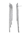 Adornia Silver Crystal Cascade Sweeper Earrings In White
