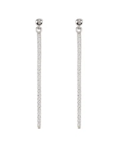 Adornia Swarovski Crystal Drop Bar Earrings In Silver