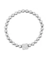 Adornia Silver Crystal Initial Cube Stretch Bracelet In Letter N