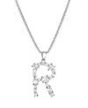 Adornia Silver Crystal Mixed Stone Initial Necklace