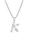 Adornia Silver Crystal Mixed Stone Initial Necklace