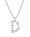 Adornia Silver Crystal Mixed Stone Initial Necklace