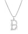 Adornia Silver Crystal Mixed Stone Initial Necklace