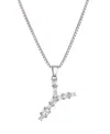 Adornia Silver Crystal Mixed Stone Initial Necklace