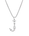 Adornia Silver Crystal Mixed Stone Initial Necklace