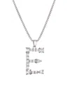 Adornia Silver Crystal Mixed Stone Initial Necklace