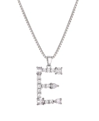 Adornia Silver Crystal Mixed Stone Initial Necklace