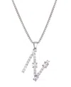 Adornia Silver Crystal Mixed Stone Initial Necklace