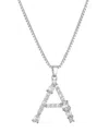 Adornia Silver Crystal Mixed Stone Initial Necklace