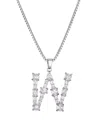 Adornia Silver Crystal Mixed Stone Initial Necklace