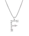 Adornia Silver Crystal Mixed Stone Initial Necklace
