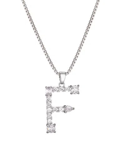 Adornia Silver Crystal Mixed Stone Initial Necklace