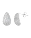 Adornia Sterling Silver Plated Teardrop Pave Earrings In Silver