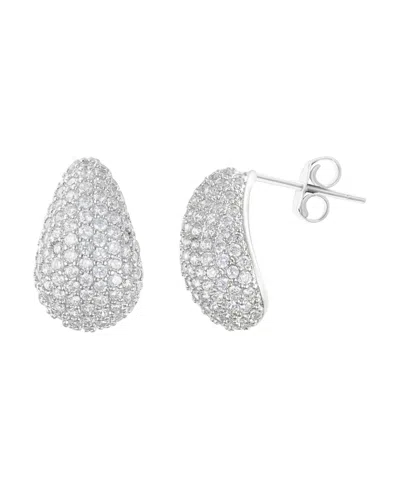 ADORNIA SILVER CRYSTAL TEARDROP PAVE EARRINGS