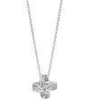 Adornia Cubic Zirconia Braided Knot Pendant Necklace In Metallic