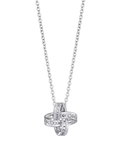 ADORNIA SILVER CZ BRAIDED KNOT NECKLACE