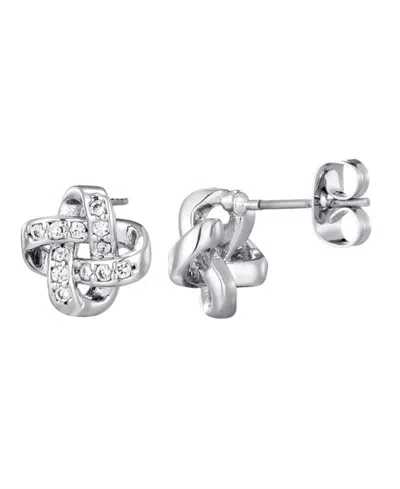ADORNIA SILVER CZ KNOT TWIST STUD EARRINGS