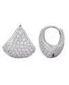 Adornia Cubic Zirconia Purse Huggie Hoop Earrings In Metallic